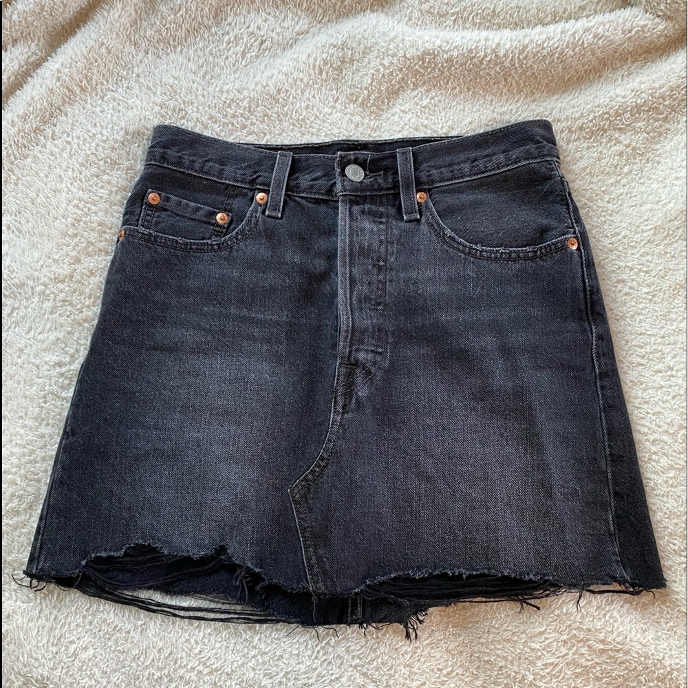 denim mini skirt